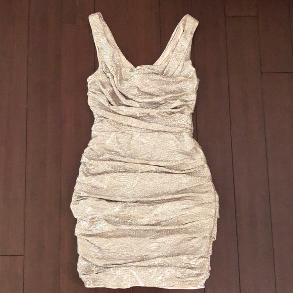 Express Dresses & Skirts - Express Metallic Rose Gold Cocktail Dress